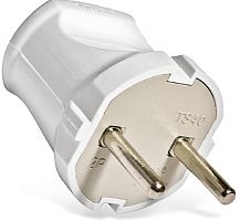 Вилка электрическая без заземления прямая UNIVersal 6А белый картинка 